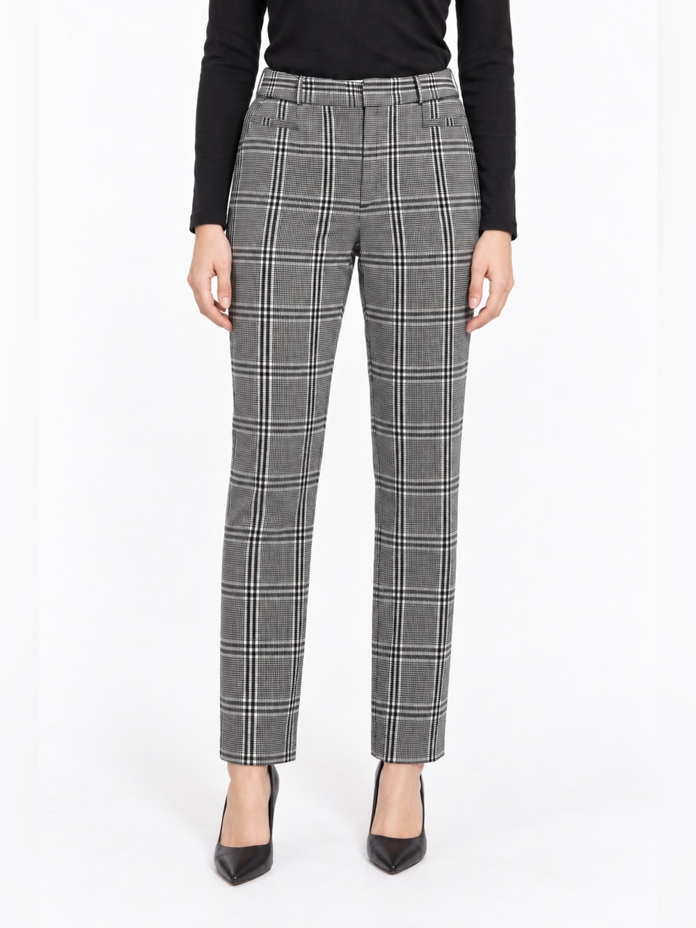 Banana Republic Sloan Pants Sz 12 Plaid Cropped Ankle Curvy Skinny Stretch